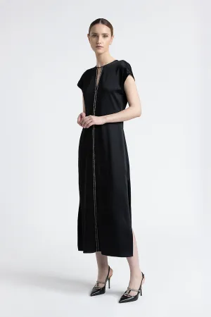 Round neck midi dress