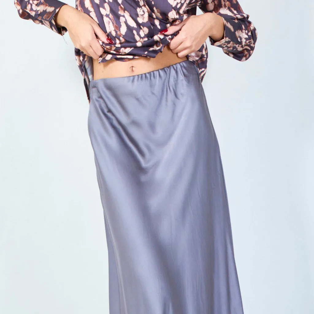Satin midi slip skirt wholesale