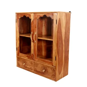 Sheesham Wall Hanging Cabinet 2 Drawer & 1 Shelf