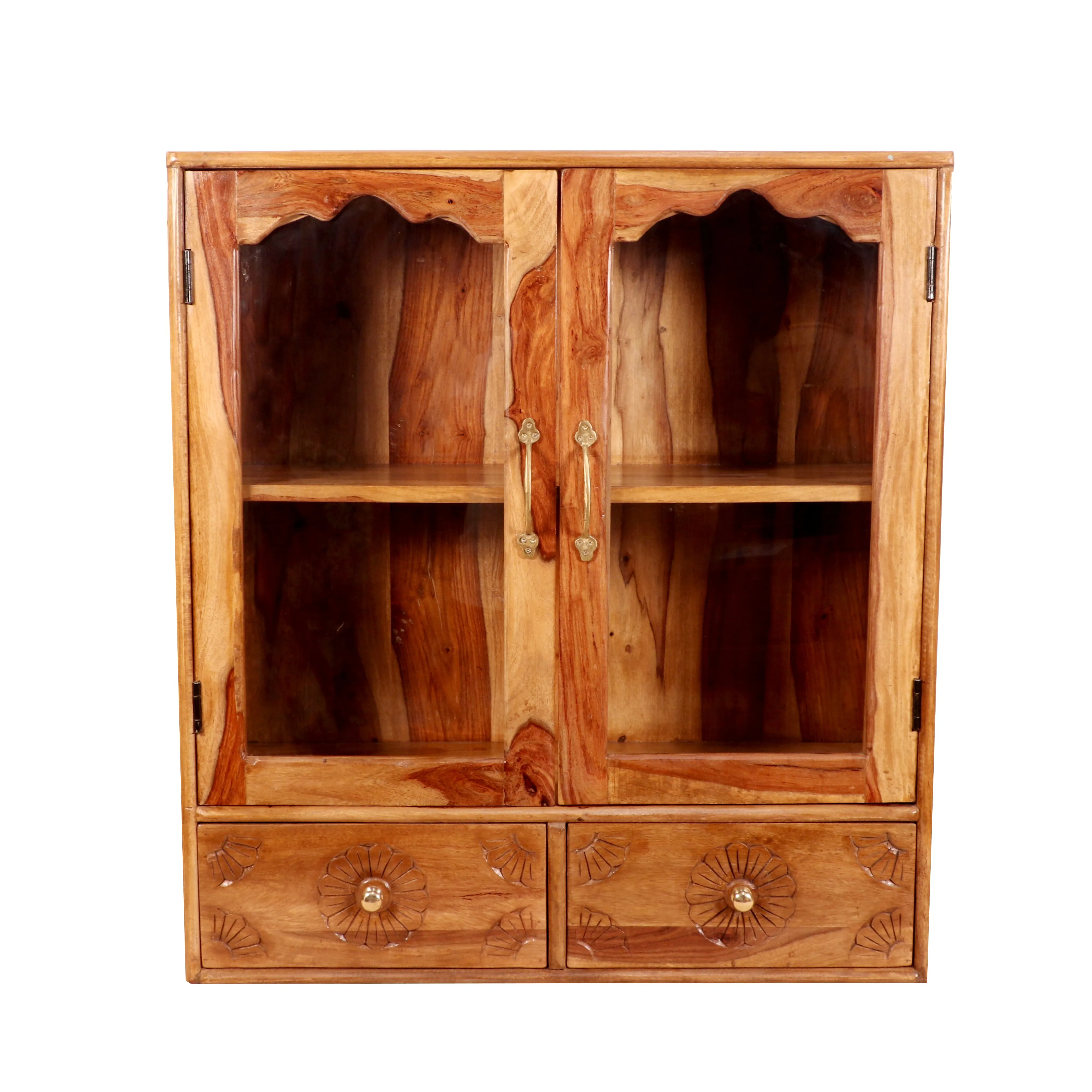 Sheesham Wall Hanging Cabinet 2 Drawer & 1 Shelf