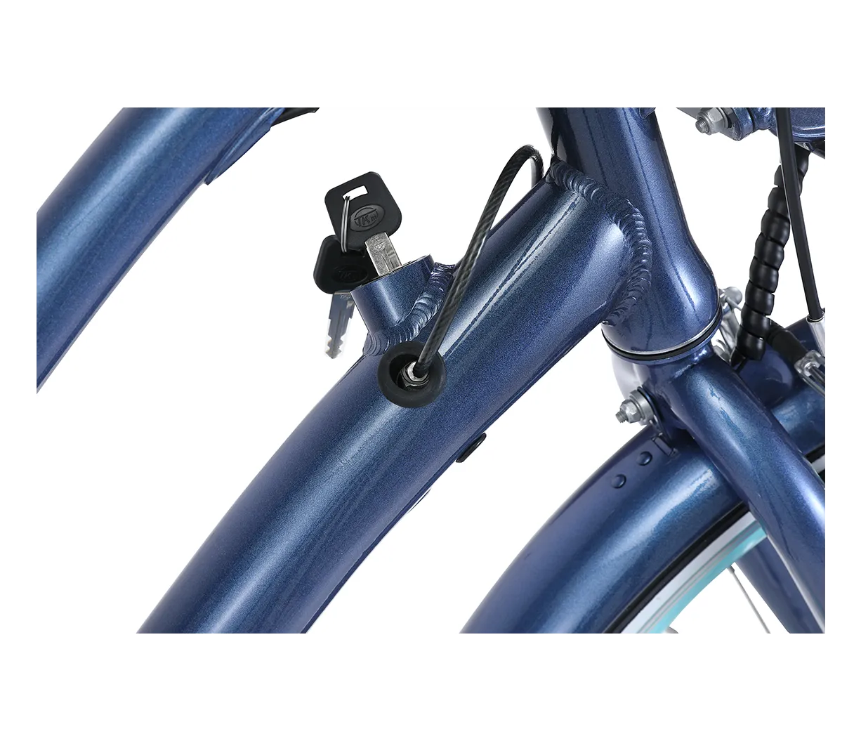 sixthreezero EVRYjourney Deluxe Women's 26" 7-Speed Touring Hybrid Bicycle w/ Integrated Lock, Basket, Light