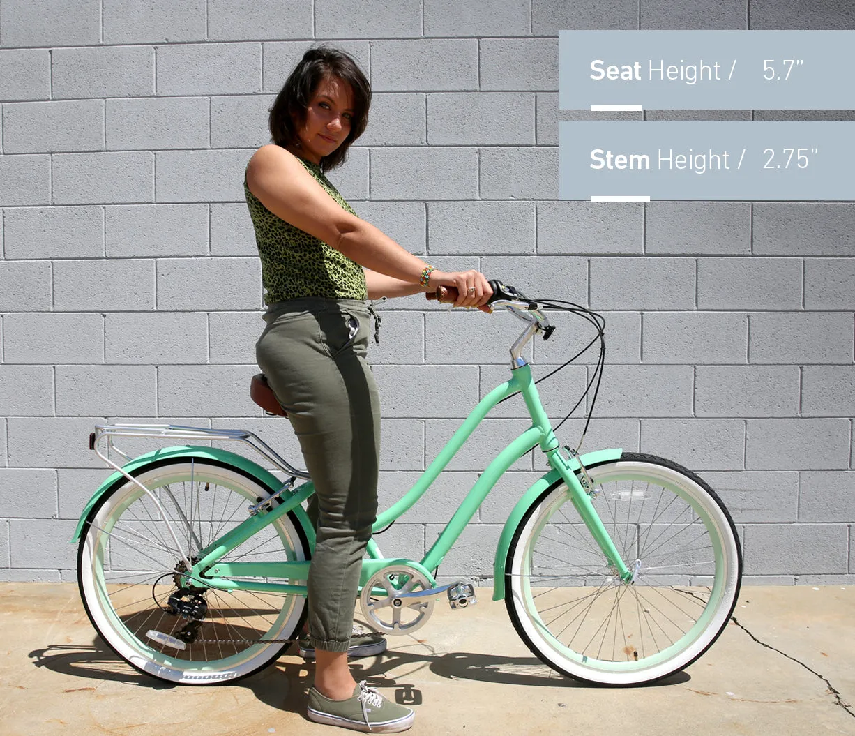 sixthreezero EVRYjourney Deluxe Women's 26" 7-Speed Touring Hybrid Bicycle w/ Integrated Lock, Basket, Light