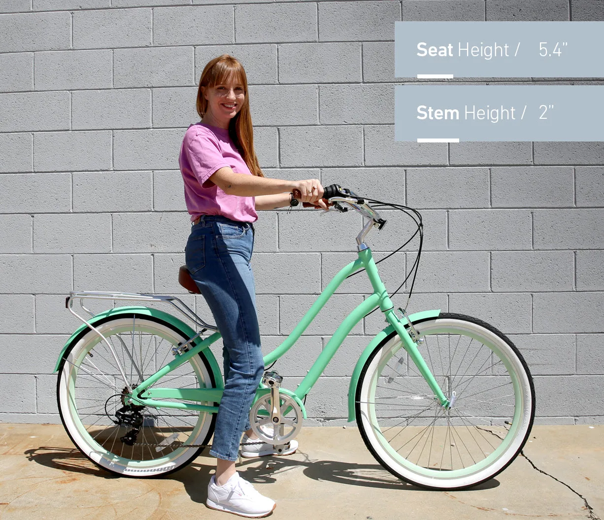 sixthreezero EVRYjourney Deluxe Women's 26" 7-Speed Touring Hybrid Bicycle w/ Integrated Lock, Basket, Light