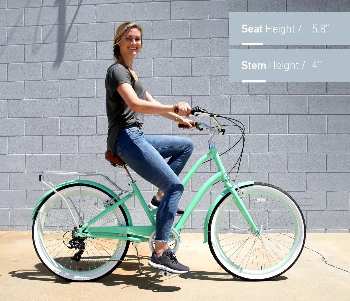 sixthreezero EVRYjourney Deluxe Women's 26" 7-Speed Touring Hybrid Bicycle w/ Integrated Lock, Basket, Light