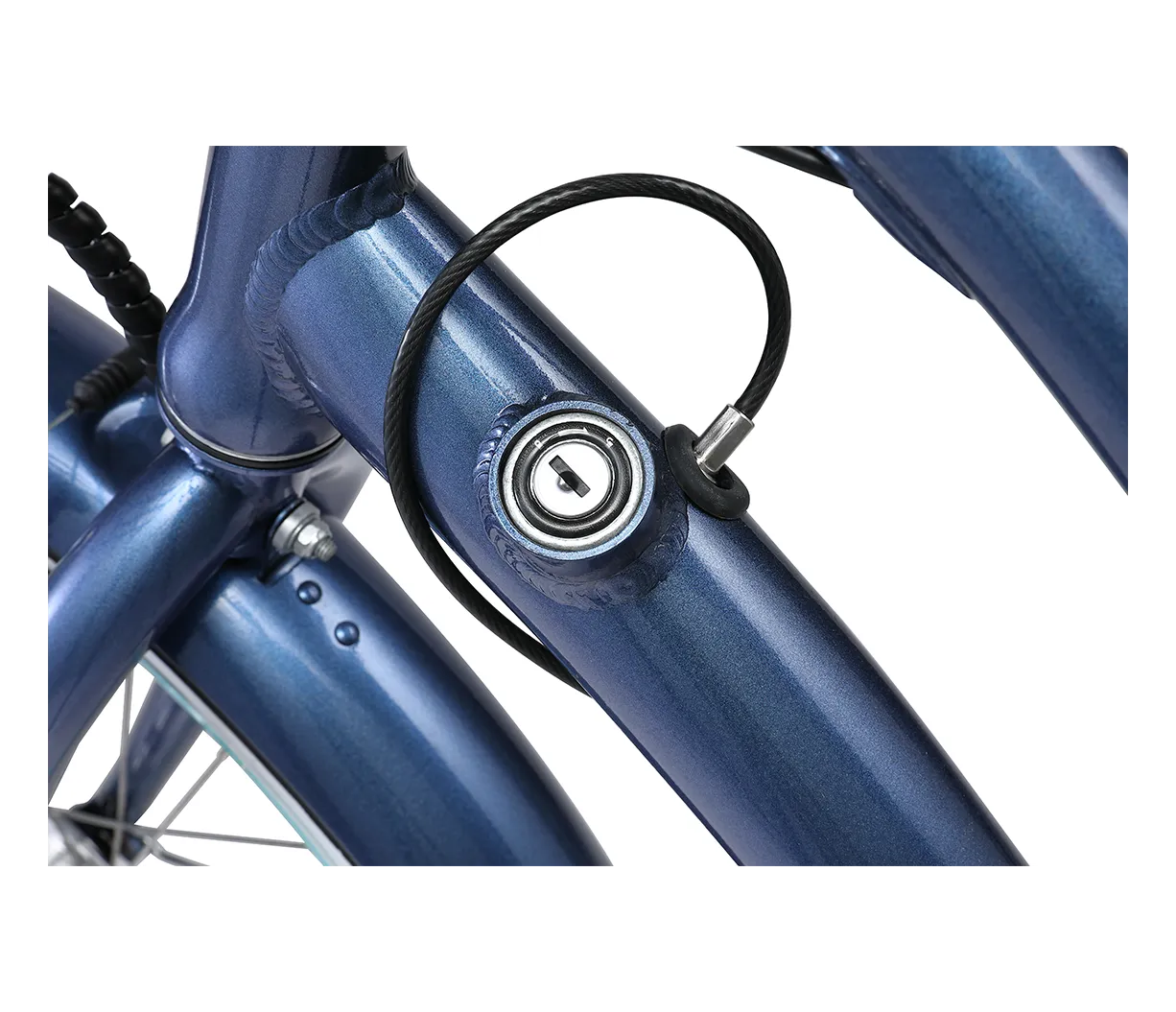 sixthreezero EVRYjourney Deluxe Women's 26" 7-Speed Touring Hybrid Bicycle w/ Integrated Lock, Basket, Light