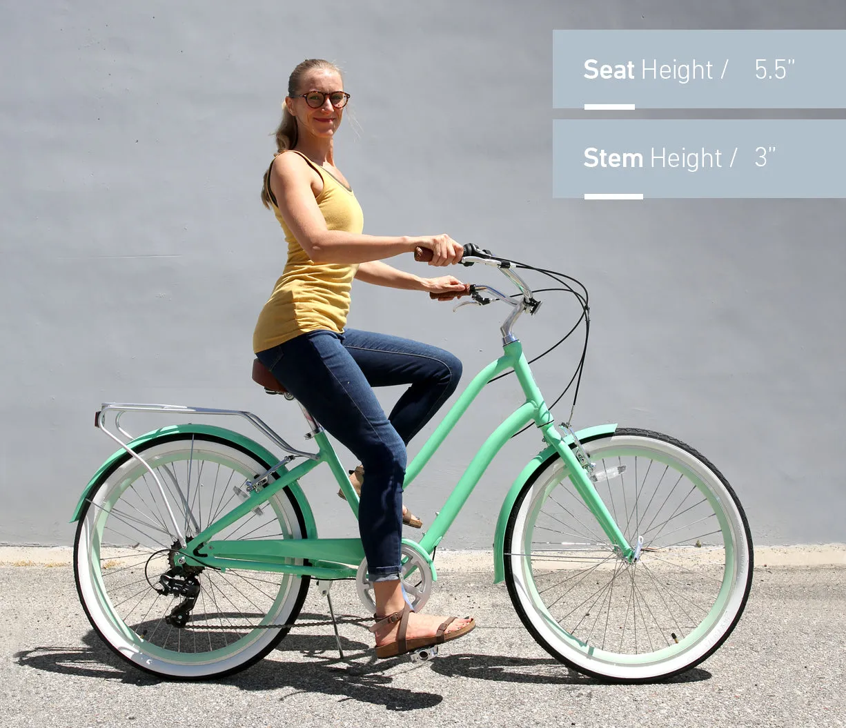 sixthreezero EVRYjourney Deluxe Women's 26" 7-Speed Touring Hybrid Bicycle w/ Integrated Lock, Basket, Light