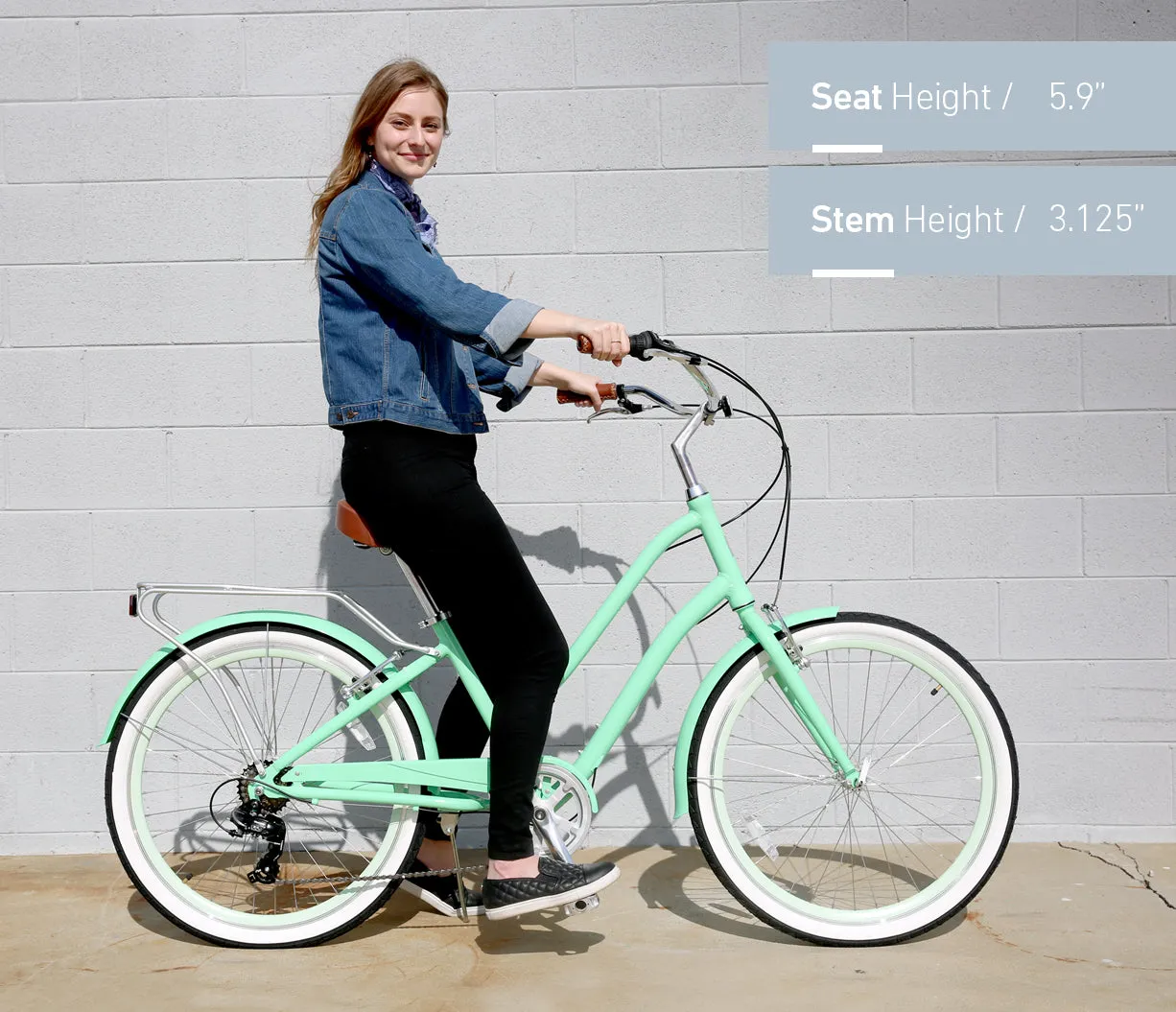 sixthreezero EVRYjourney Deluxe Women's 26" 7-Speed Touring Hybrid Bicycle w/ Integrated Lock, Basket, Light