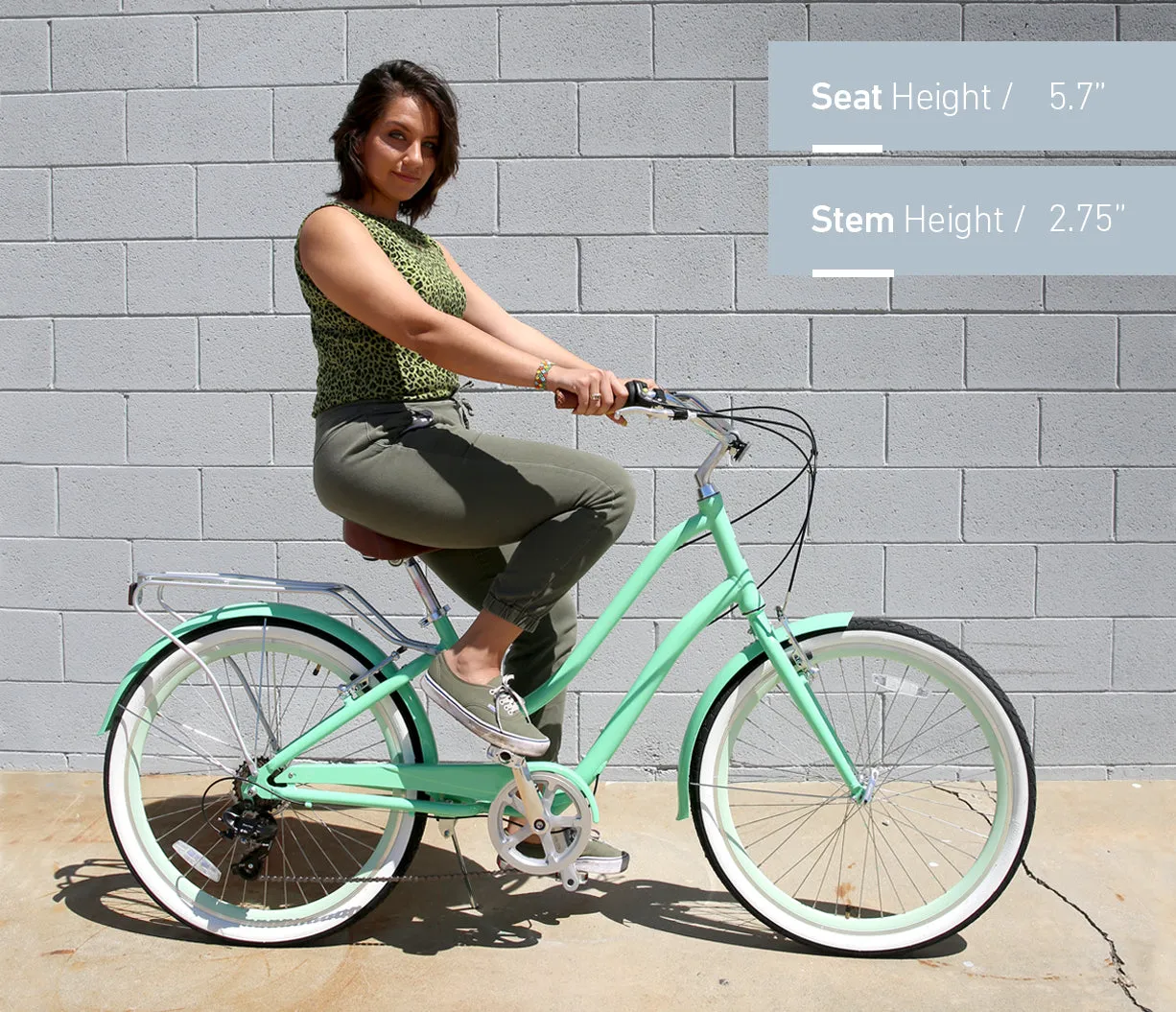 sixthreezero EVRYjourney Deluxe Women's 26" 7-Speed Touring Hybrid Bicycle w/ Integrated Lock, Basket, Light