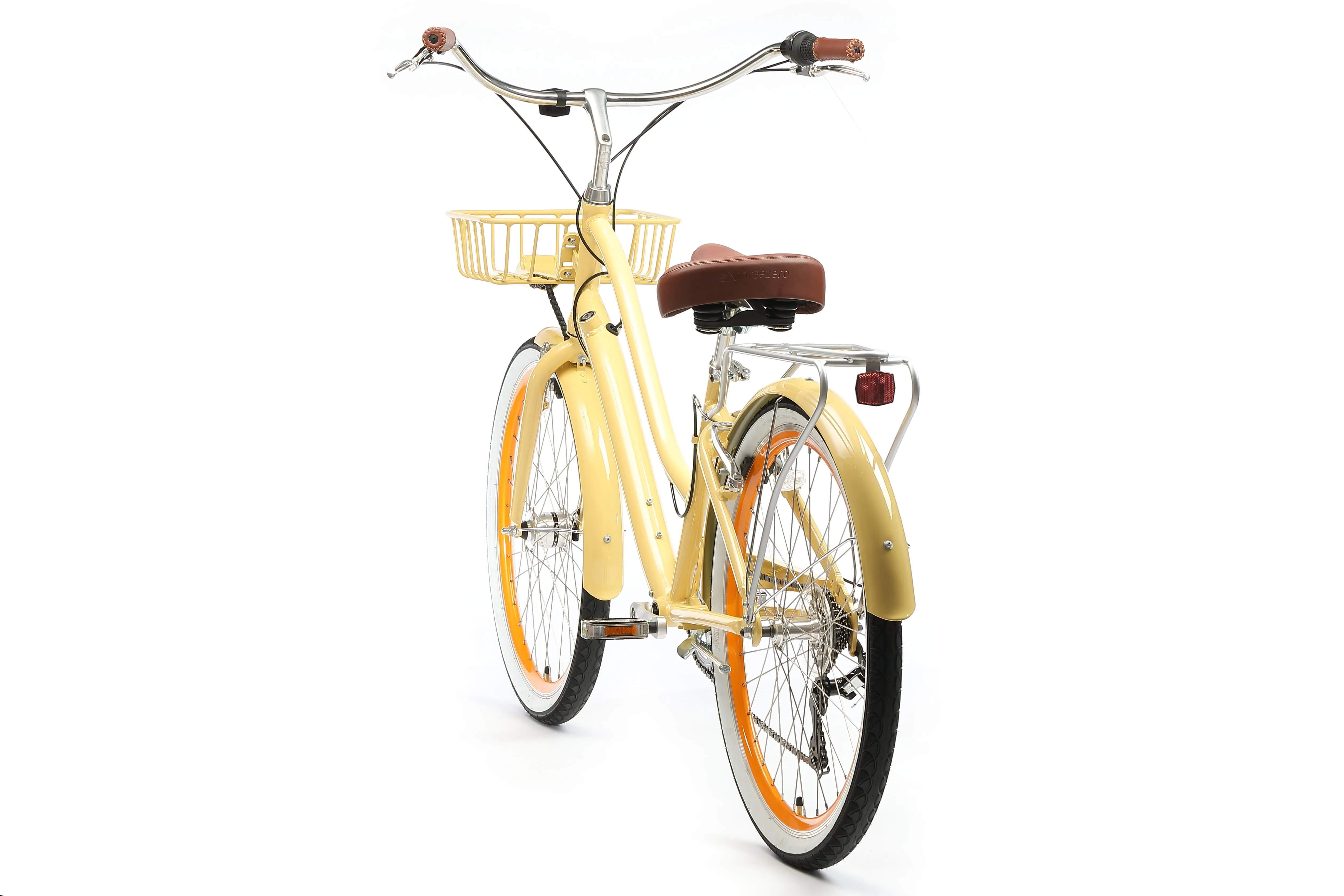 sixthreezero EVRYjourney Deluxe Women's 26" 7-Speed Touring Hybrid Bicycle w/ Integrated Lock, Basket, Light