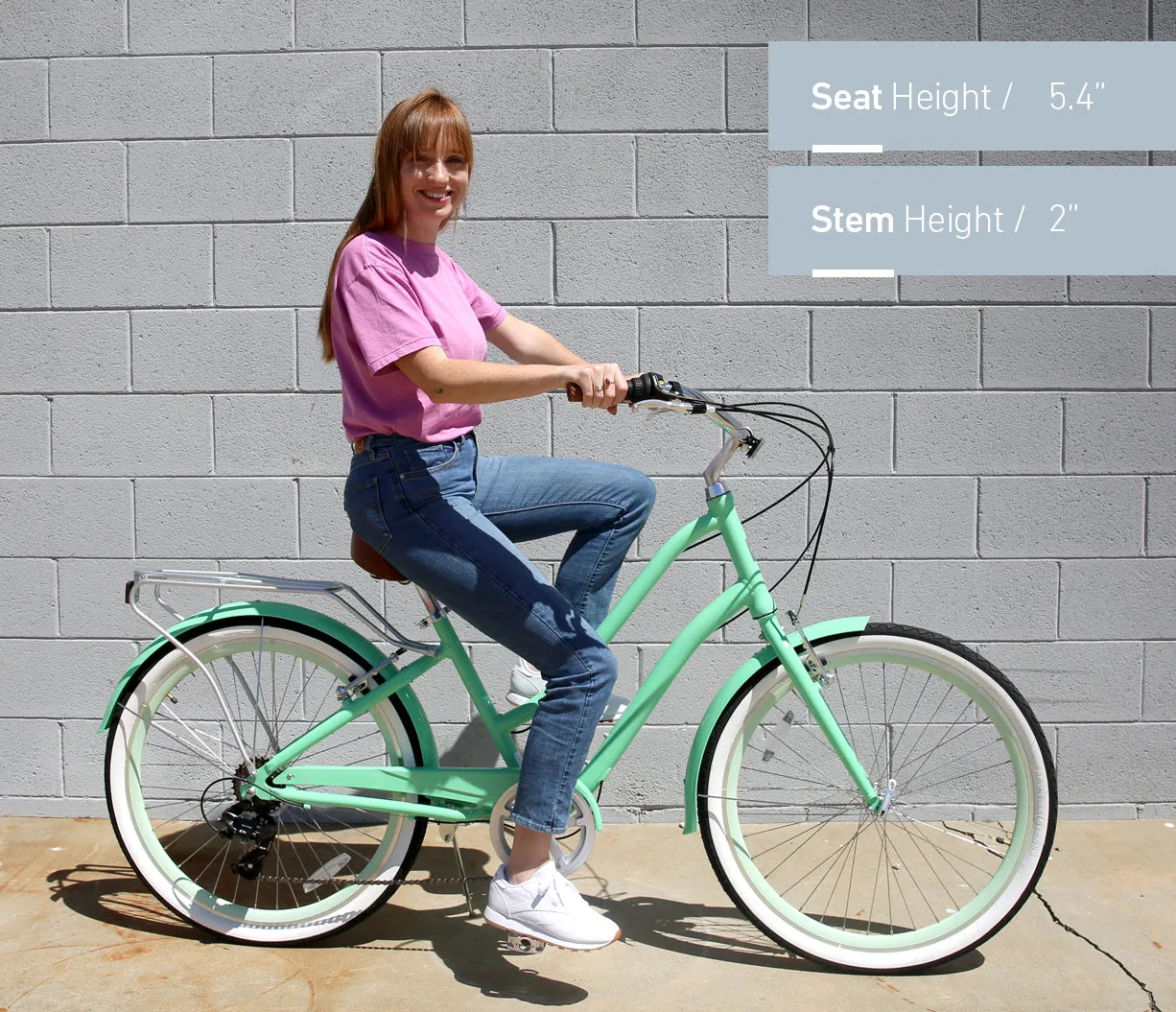 sixthreezero EVRYjourney Deluxe Women's 26" 7-Speed Touring Hybrid Bicycle w/ Integrated Lock, Basket, Light