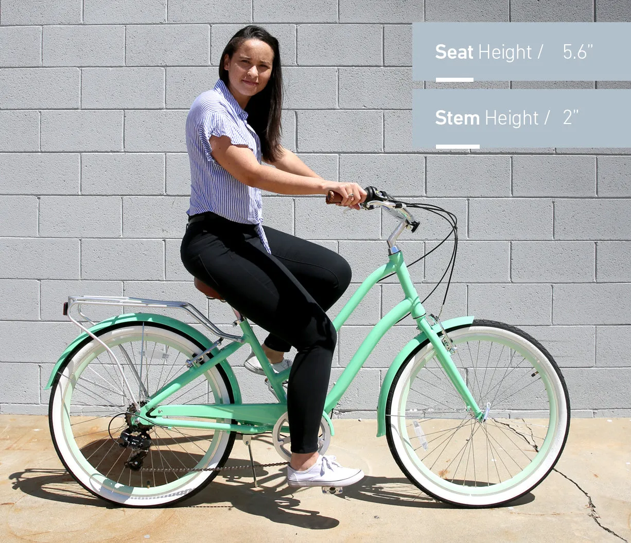 sixthreezero EVRYjourney Deluxe Women's 26" 7-Speed Touring Hybrid Bicycle w/ Integrated Lock, Basket, Light