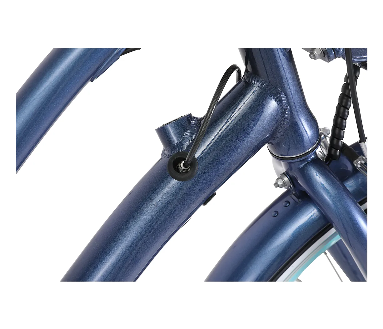 sixthreezero EVRYjourney Deluxe Women's 26" 7-Speed Touring Hybrid Bicycle w/ Integrated Lock, Basket, Light