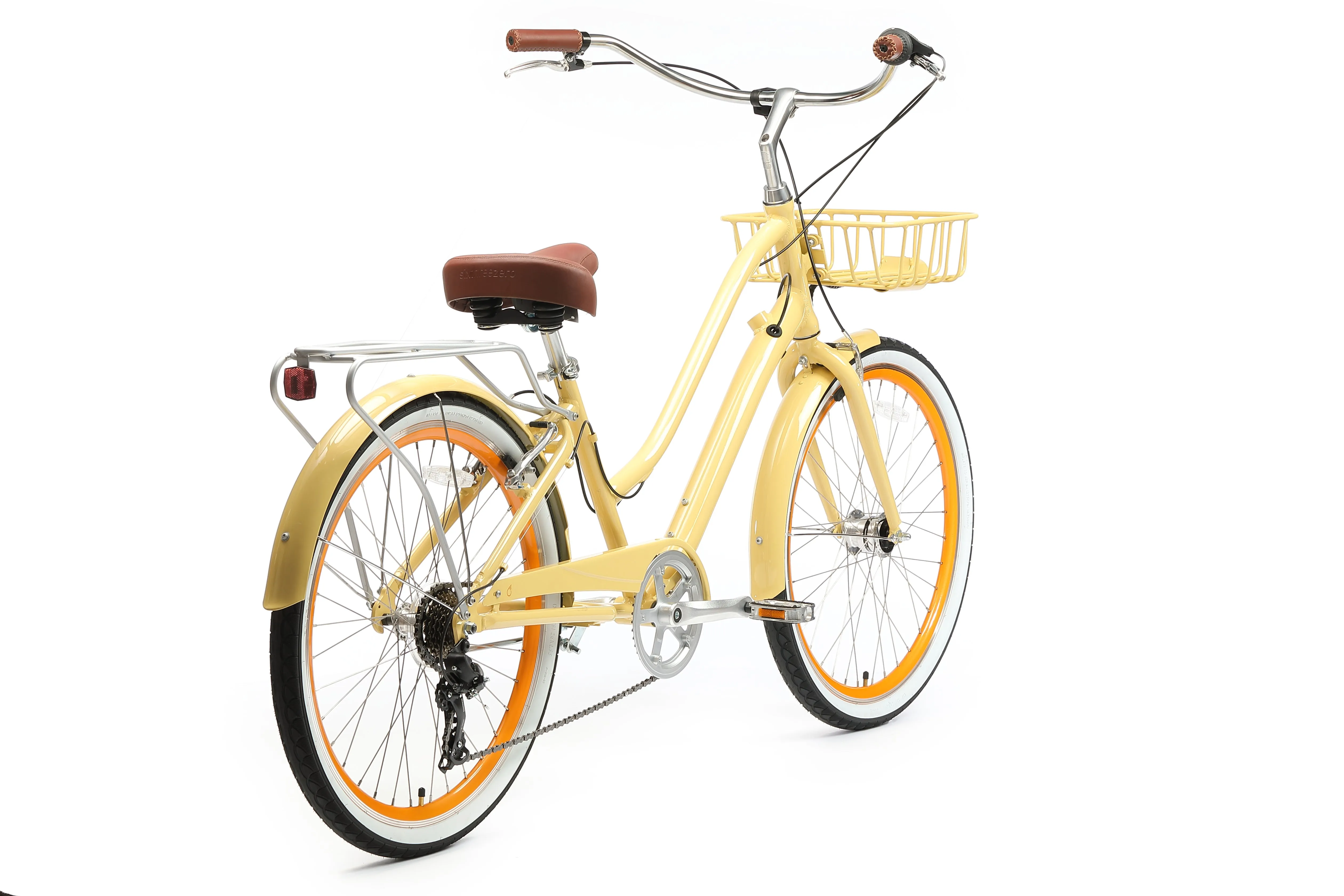 sixthreezero EVRYjourney Deluxe Women's 26" 7-Speed Touring Hybrid Bicycle w/ Integrated Lock, Basket, Light