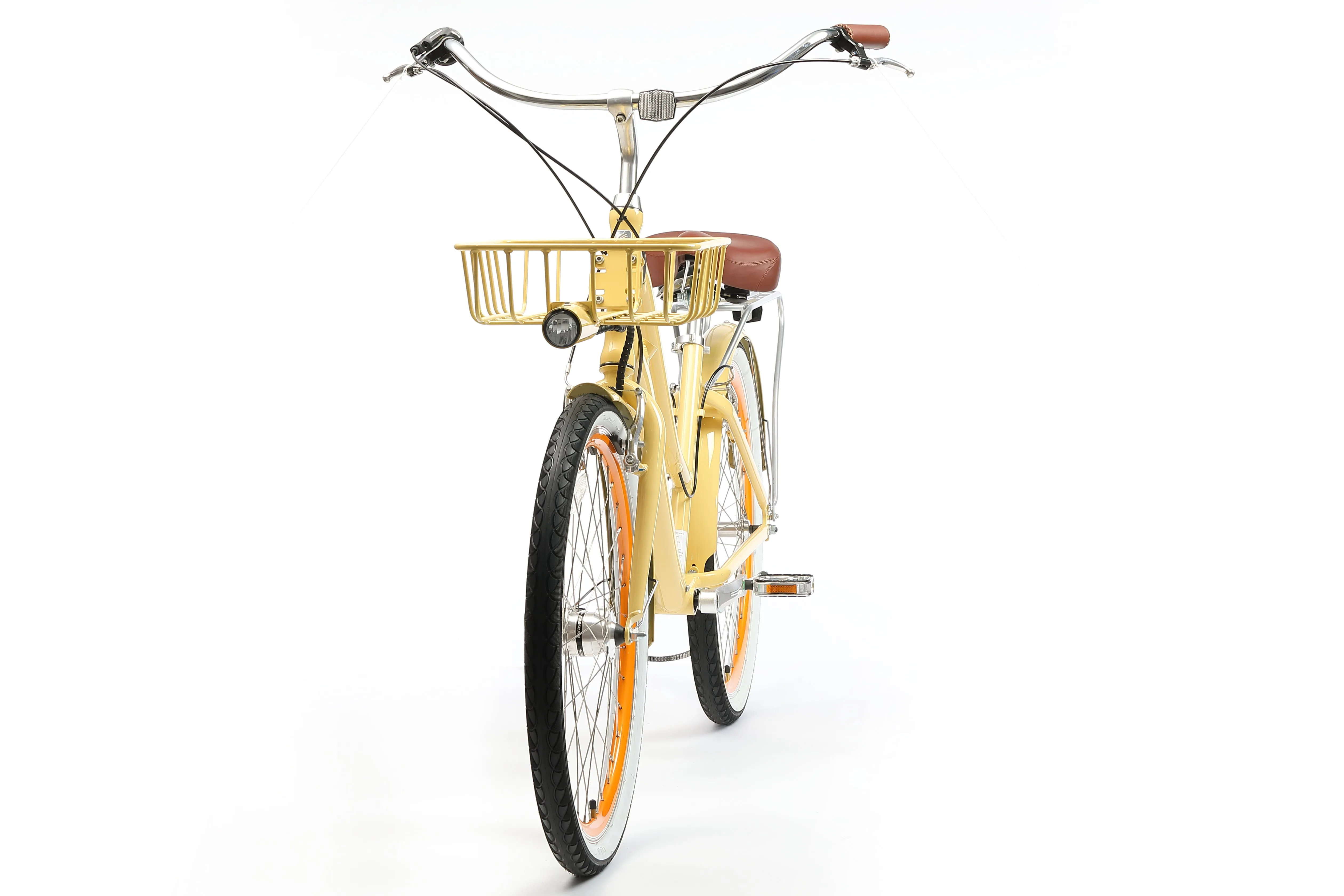 sixthreezero EVRYjourney Deluxe Women's 26" 7-Speed Touring Hybrid Bicycle w/ Integrated Lock, Basket, Light