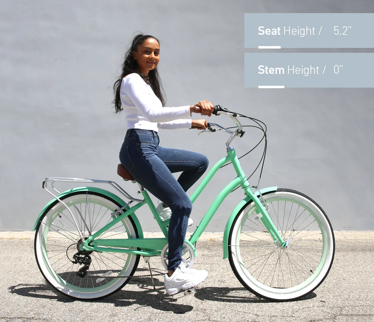 sixthreezero EVRYjourney Deluxe Women's 26" 7-Speed Touring Hybrid Bicycle w/ Integrated Lock, Basket, Light