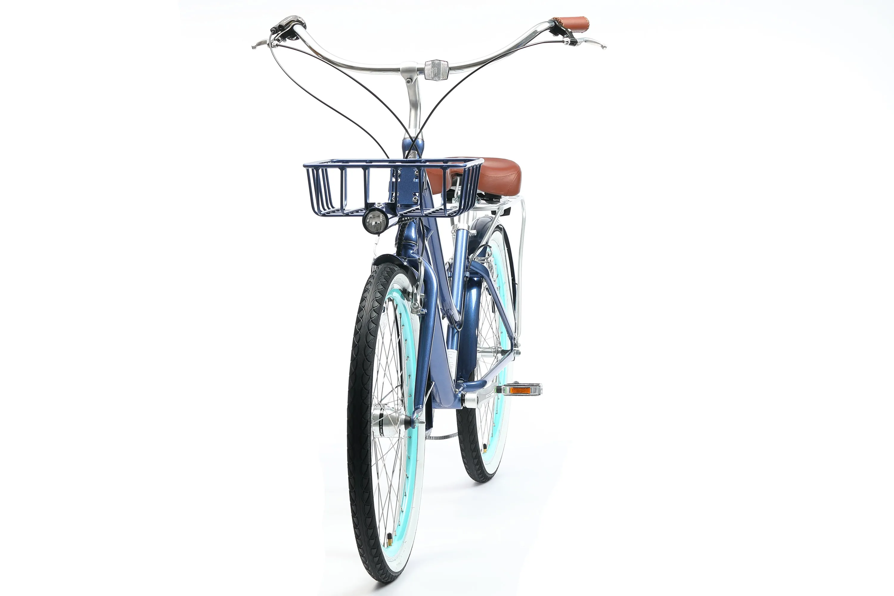 sixthreezero EVRYjourney Deluxe Women's 26" 7-Speed Touring Hybrid Bicycle w/ Integrated Lock, Basket, Light