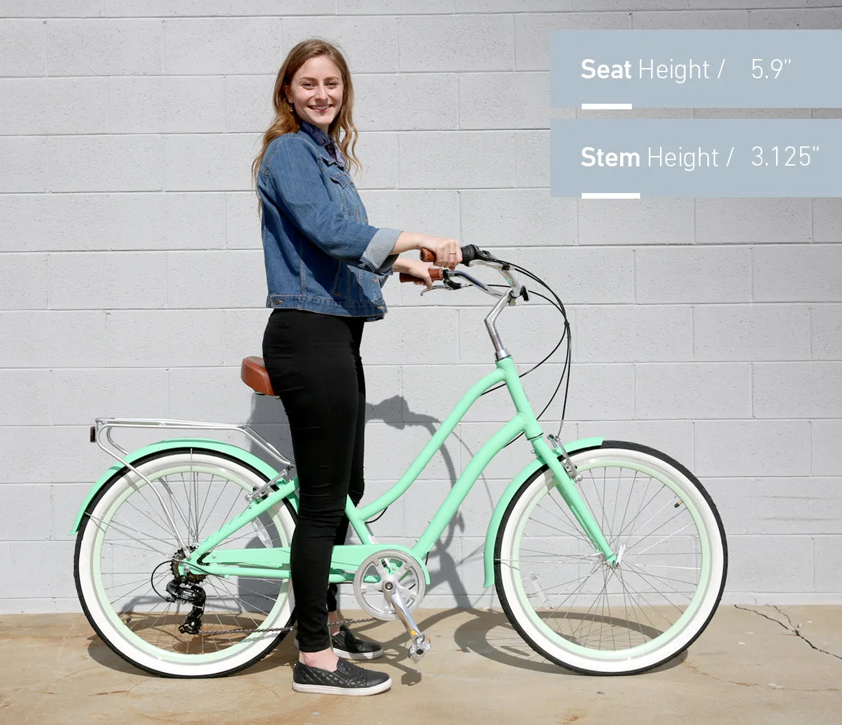 sixthreezero EVRYjourney Deluxe Women's 26" 7-Speed Touring Hybrid Bicycle w/ Integrated Lock, Basket, Light