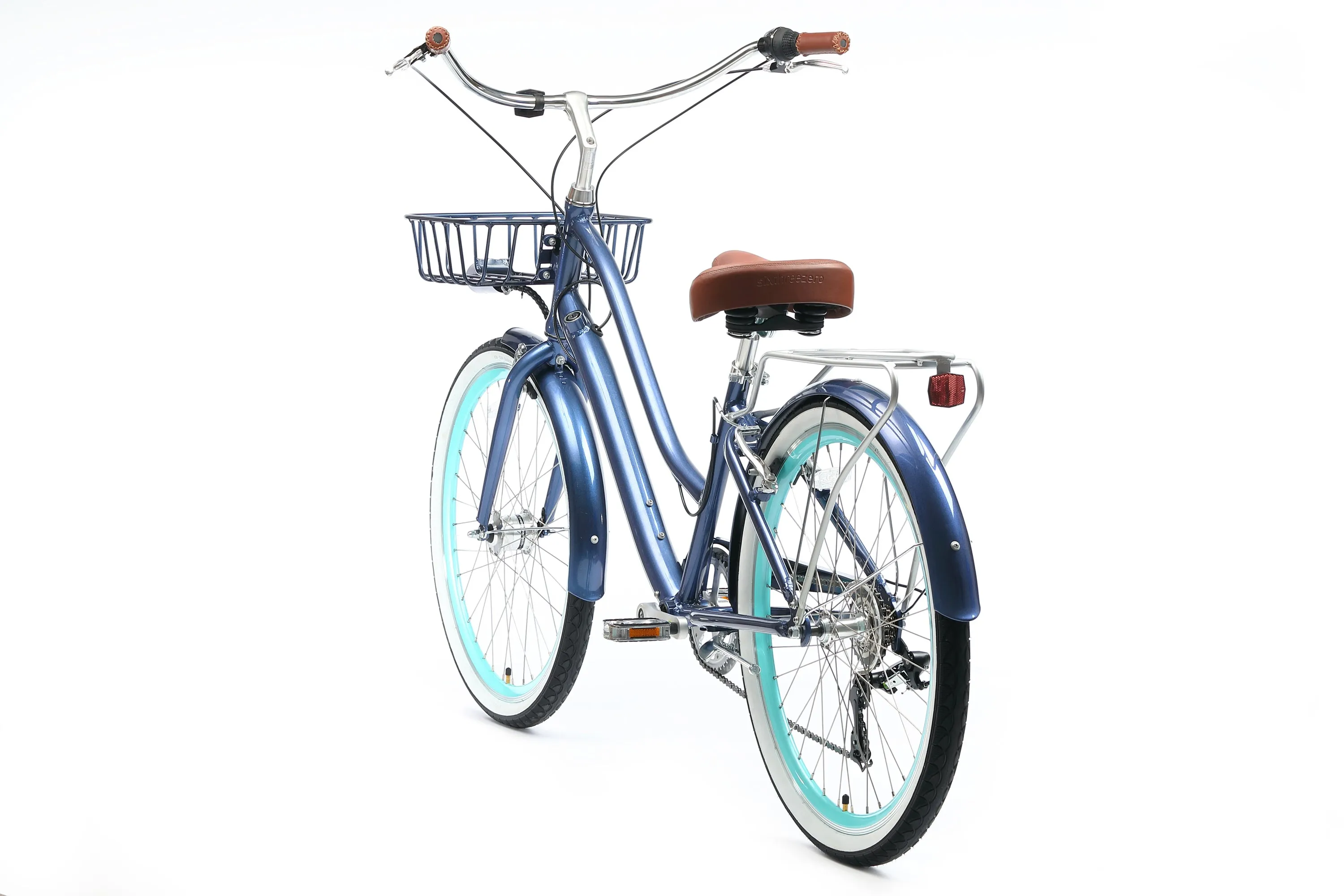 sixthreezero EVRYjourney Deluxe Women's 26" 7-Speed Touring Hybrid Bicycle w/ Integrated Lock, Basket, Light