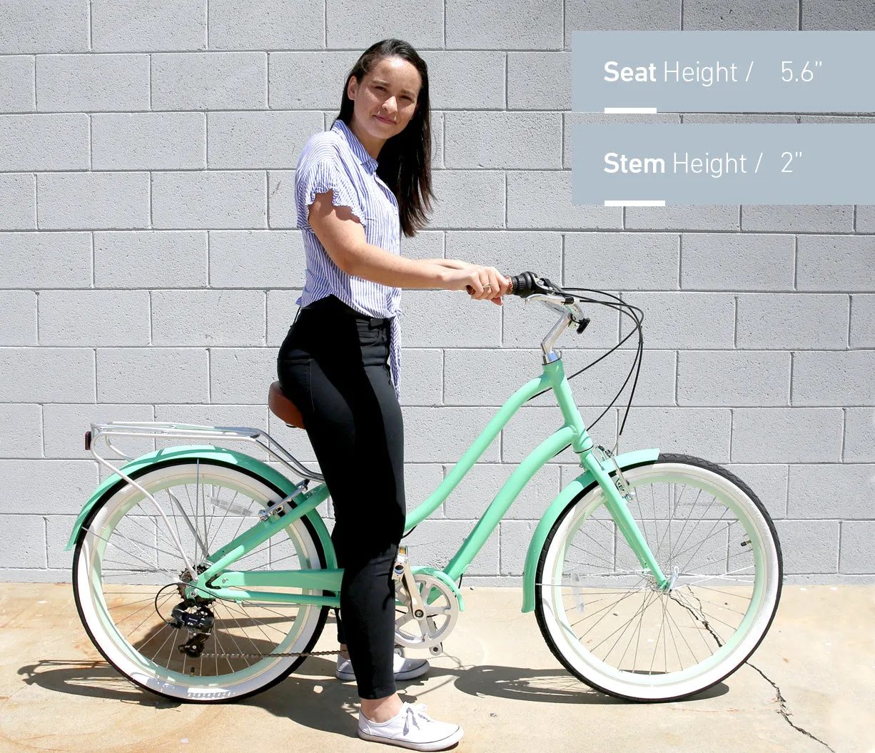 sixthreezero EVRYjourney Deluxe Women's 26" 7-Speed Touring Hybrid Bicycle w/ Integrated Lock, Basket, Light