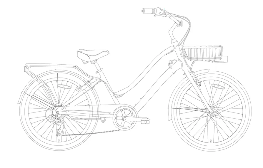 sixthreezero EVRYjourney Deluxe Women's 26" 7-Speed Touring Hybrid Bicycle w/ Integrated Lock, Basket, Light