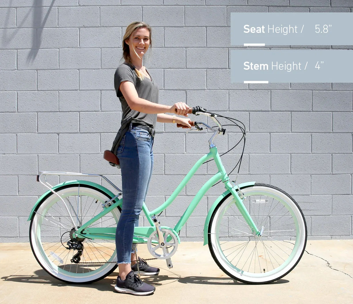 sixthreezero EVRYjourney Deluxe Women's 26" 7-Speed Touring Hybrid Bicycle w/ Integrated Lock, Basket, Light