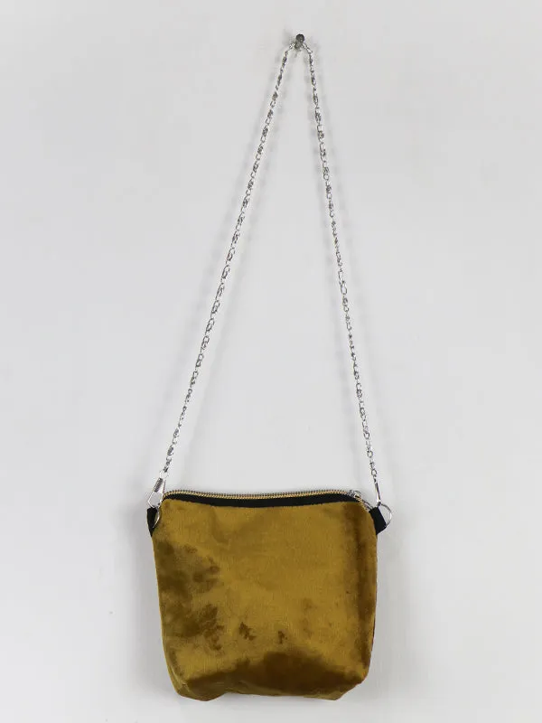 Stylish Velvet Handbag For Girls Flower Light Mustard 47