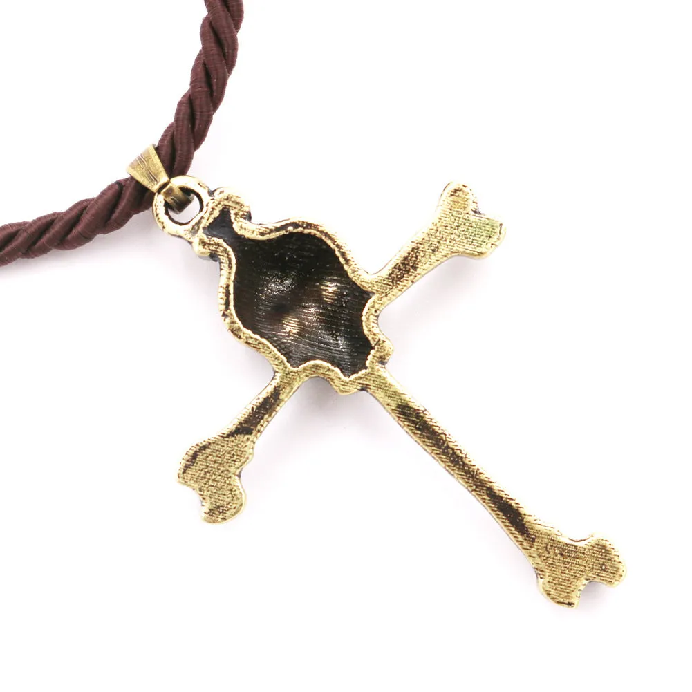 Viking Skull Metal Necklace with Cross Pendant - Men's European & American Style