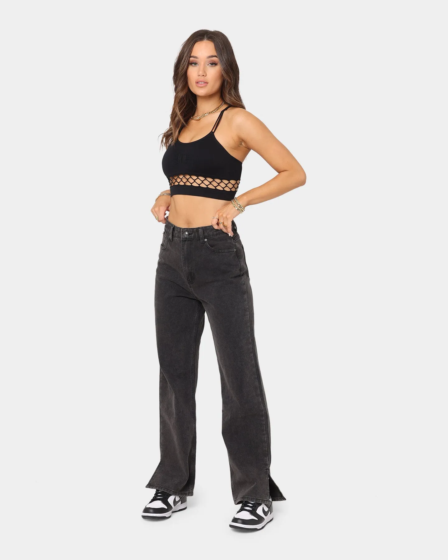 XXIII Women's Mesh Crop Top Black