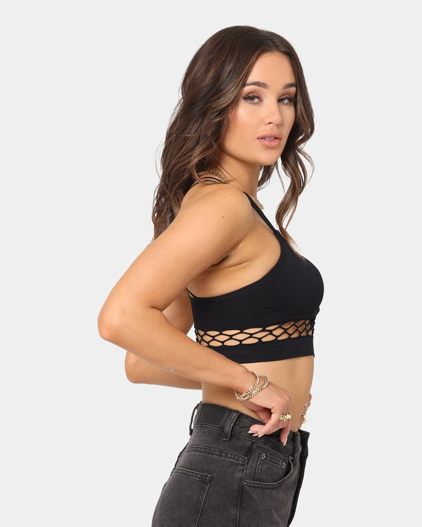 XXIII Women's Mesh Crop Top Black